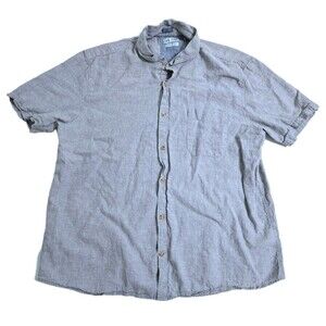 10th Ocean XXL Linen Blend Shirt Gray Button Up Pockets Lightweight 2XL